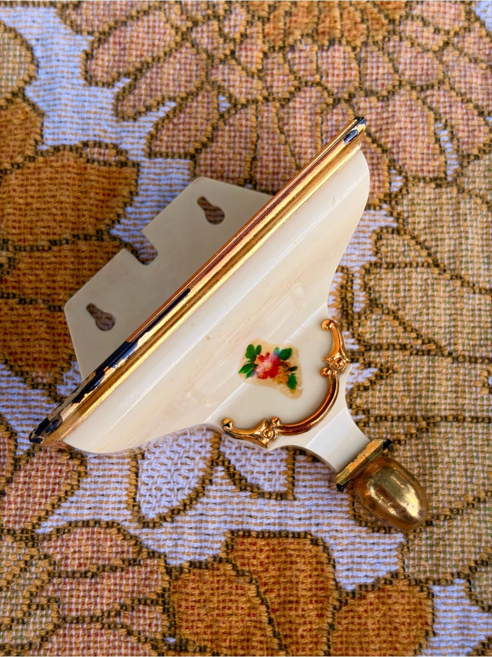 🌿🌸✨ Rare Vintage 1960s Floral Wall Shelf ✨🌸🌿